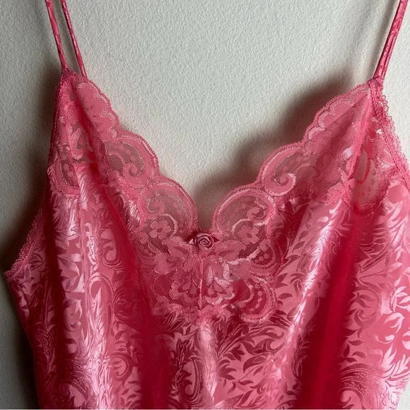 Vintage Deena Pink slip dress Lacey nightie Y2K style size: L - Picture 3 of 12